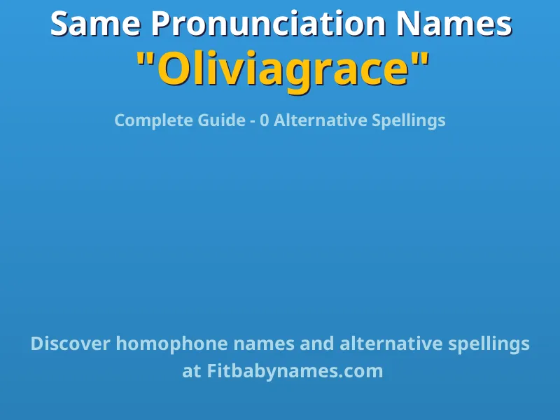 Infographic: Oliviagrace same pronunciation names, similar names, and homophone names