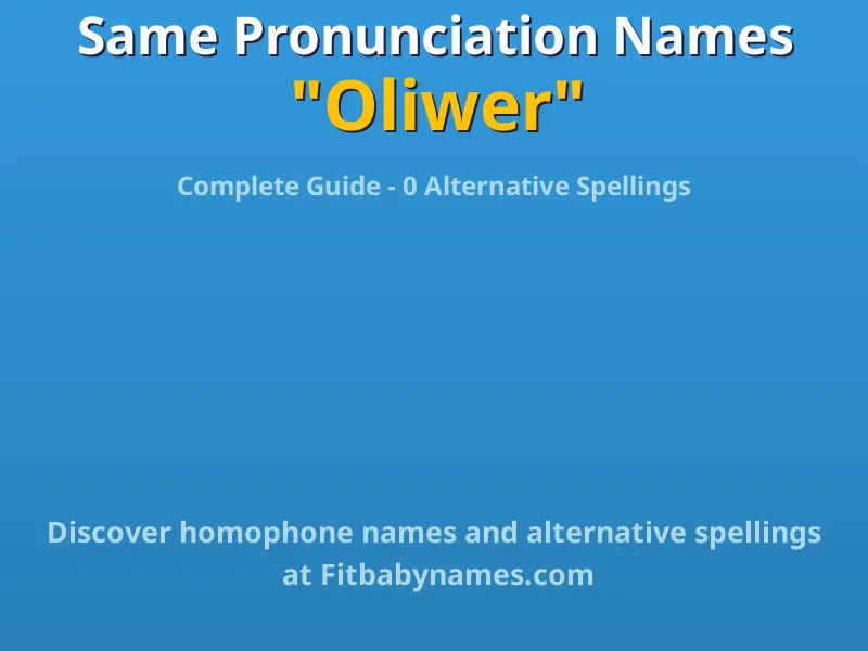 Infographic: Oliwer same pronunciation names, similar names, and homophone names