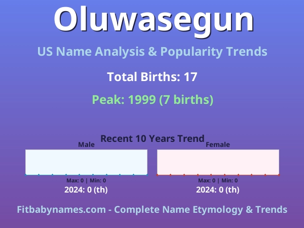 Infographic: Oluwasegun name meaning, origin, and popularity trends in the United States (US baby name analysis chart)