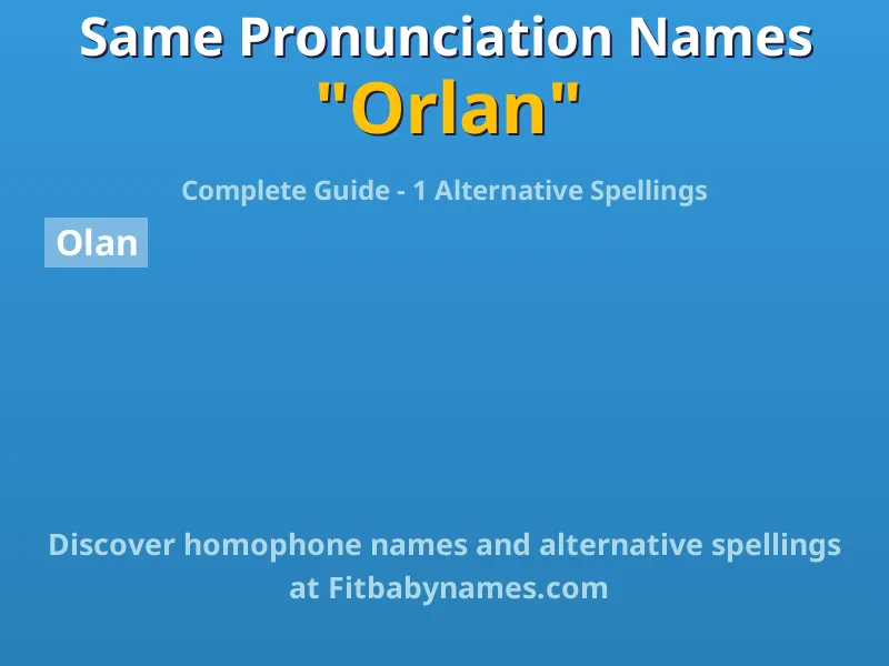 Infographic: Orlan same pronunciation names, similar names, and homophone names