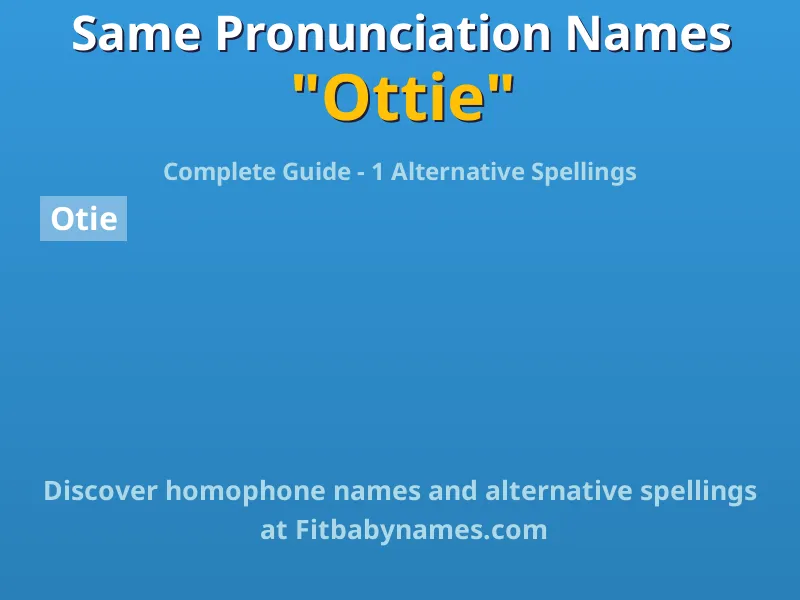 Infographic: Ottie same pronunciation names, similar names, and homophone names