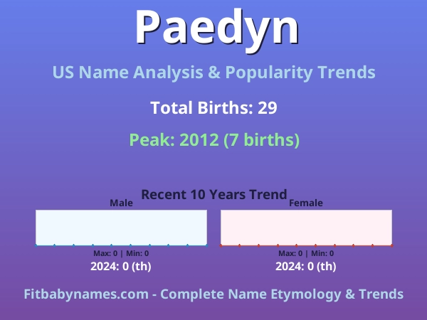 Infographic: Paedyn name meaning, origin, and popularity trends in the United States (US baby name analysis chart)