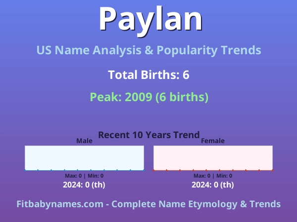 Infographic: Paylan name meaning, origin, and popularity trends in the United States (US baby name analysis chart)