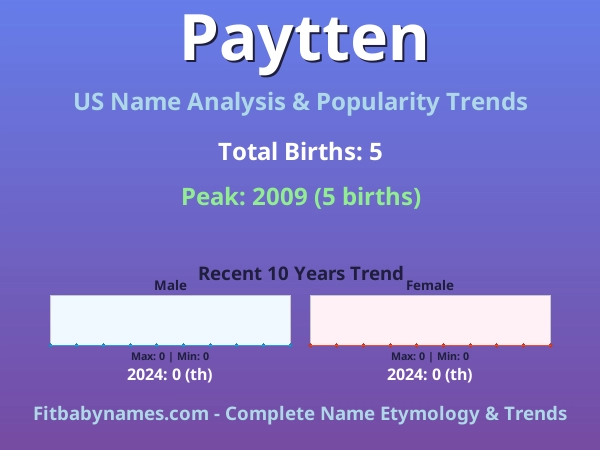 Infographic: Paytten name meaning, origin, and popularity trends in the United States (US baby name analysis chart)