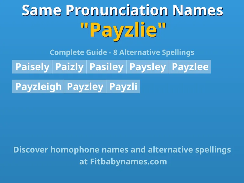 Infographic: Payzlie same pronunciation names, similar names, and homophone names