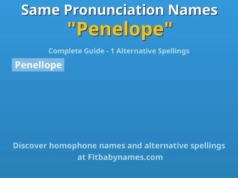 Infographic: Penelope same pronunciation names, similar names, and homophone names