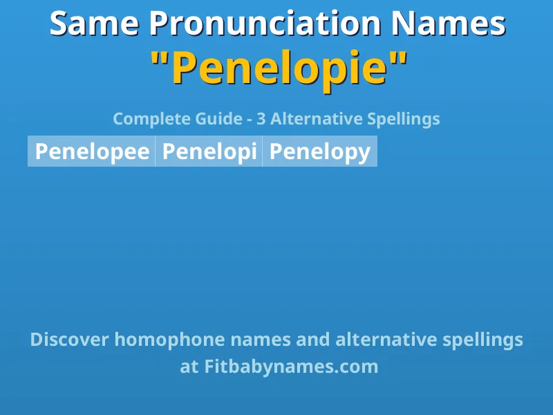 Infographic: Penelopie same pronunciation names, similar names, and homophone names