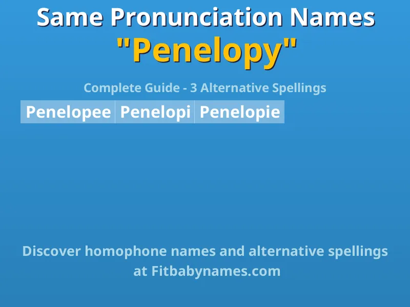 Infographic: Penelopy same pronunciation names, similar names, and homophone names