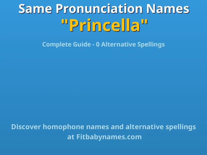 Infographic: Princella same pronunciation names, similar names, and homophone names