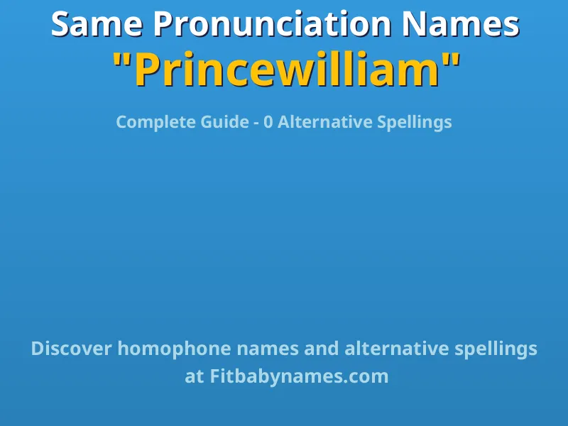 Infographic: Princewilliam same pronunciation names, similar names, and homophone names