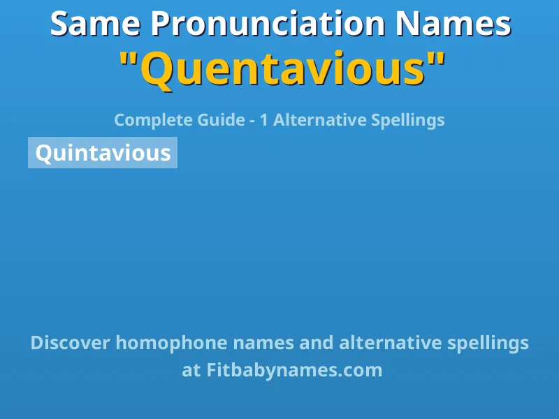 Infographic: Quentavious same pronunciation names, similar names, and homophone names