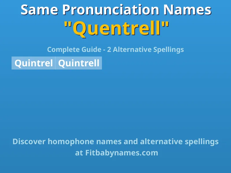 Infographic: Quentrell same pronunciation names, similar names, and homophone names