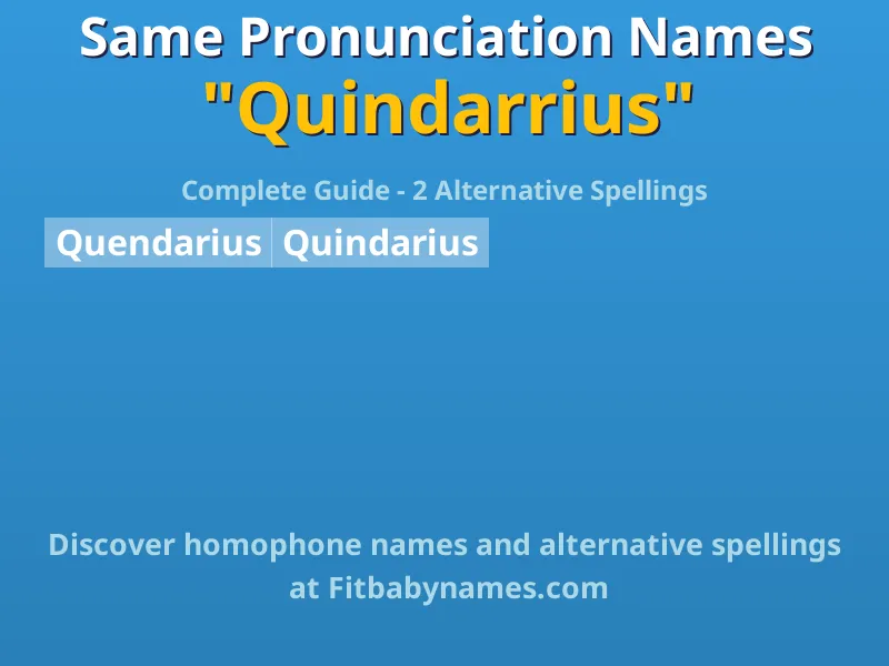 Infographic: Quindarrius same pronunciation names, similar names, and homophone names
