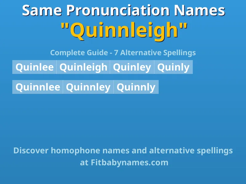 Infographic: Quinnleigh same pronunciation names, similar names, and homophone names