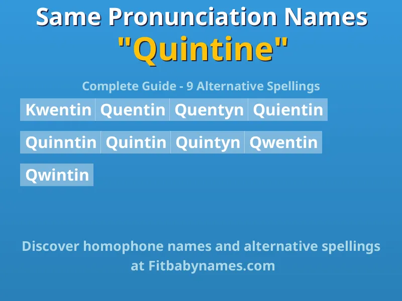 Infographic: Quintine same pronunciation names, similar names, and homophone names