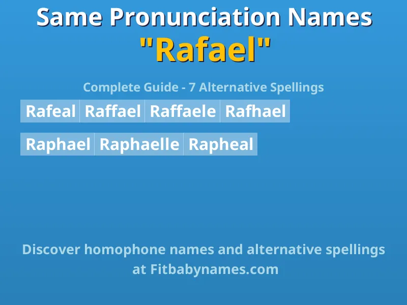 Infographic: Rafael same pronunciation names, similar names, and homophone names