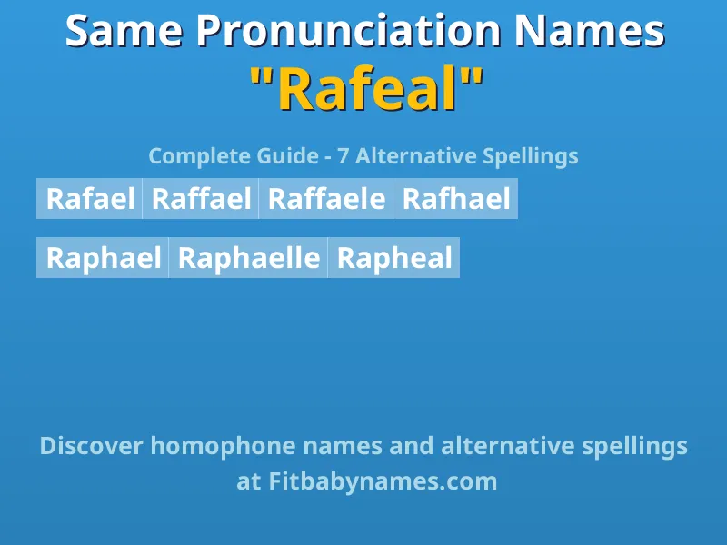 Infographic: Rafeal same pronunciation names, similar names, and homophone names