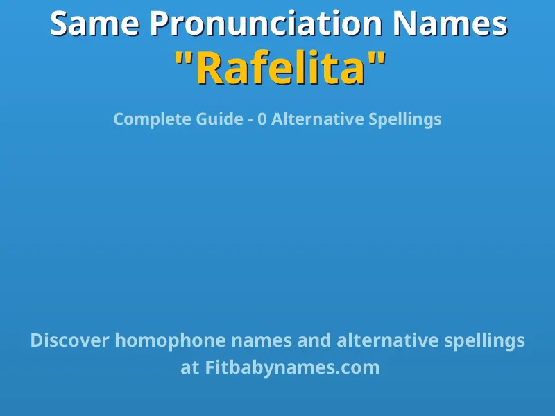 Infographic: Rafelita same pronunciation names, similar names, and homophone names