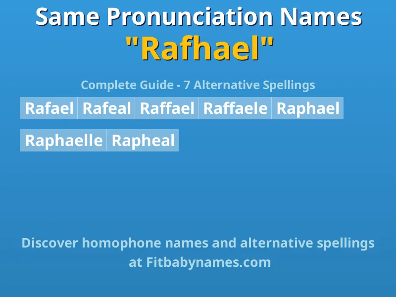 Infographic: Rafhael same pronunciation names, similar names, and homophone names