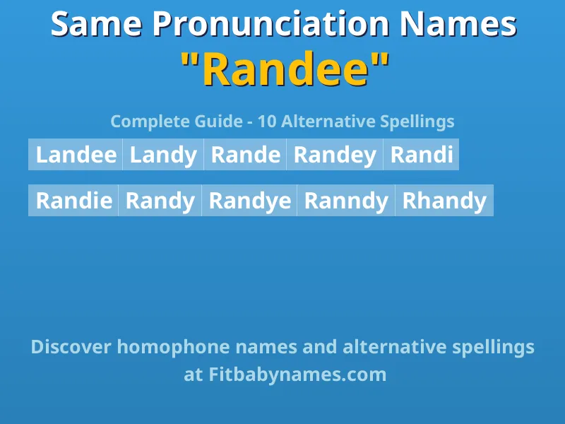 Infographic: Randee same pronunciation names, similar names, and homophone names