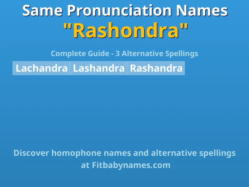 Infographic: Rashondra same pronunciation names, similar names, and homophone names