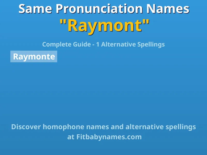 Infographic: Raymont same pronunciation names, similar names, and homophone names