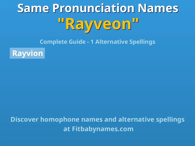 Infographic: Rayveon same pronunciation names, similar names, and homophone names
