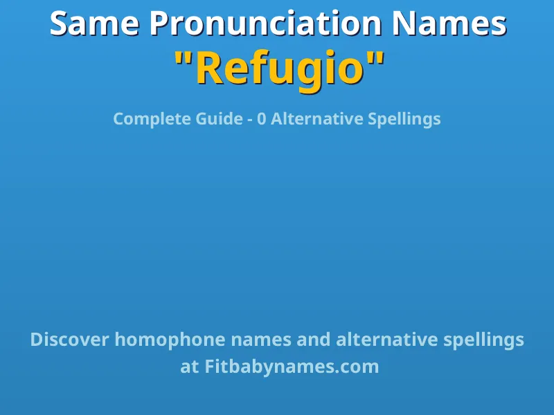 Infographic: Refugio same pronunciation names, similar names, and homophone names