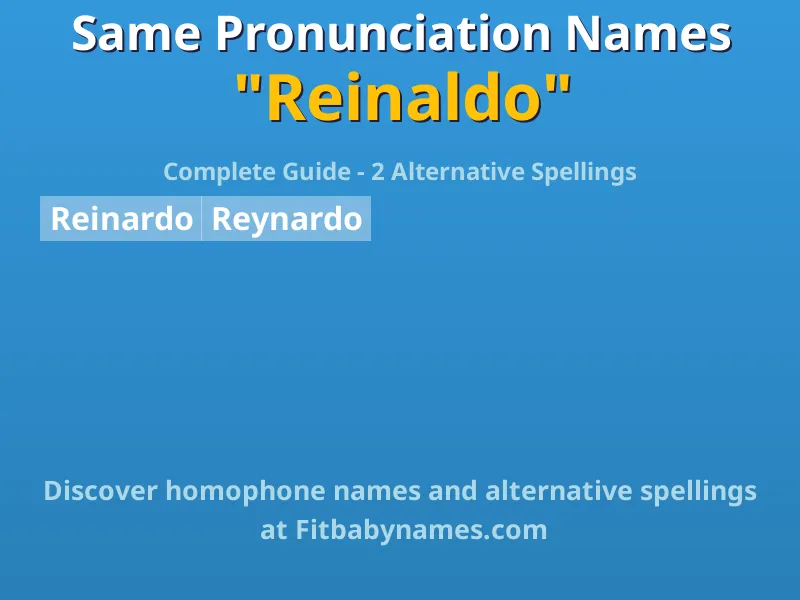 Infographic: Reinaldo same pronunciation names, similar names, and homophone names