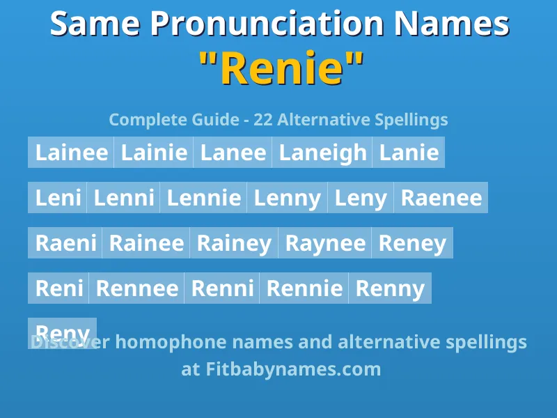 Infographic: Renie same pronunciation names, similar names, and homophone names