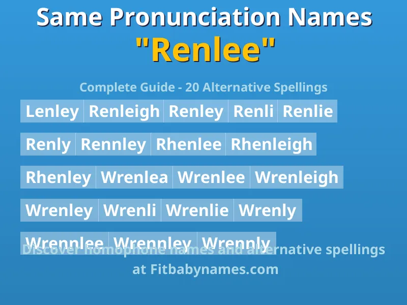 Infographic: Renlee same pronunciation names, similar names, and homophone names