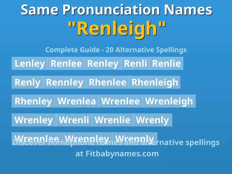 Infographic: Renleigh same pronunciation names, similar names, and homophone names