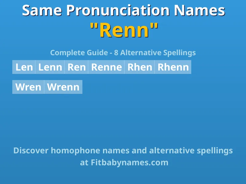 Infographic: Renn same pronunciation names, similar names, and homophone names
