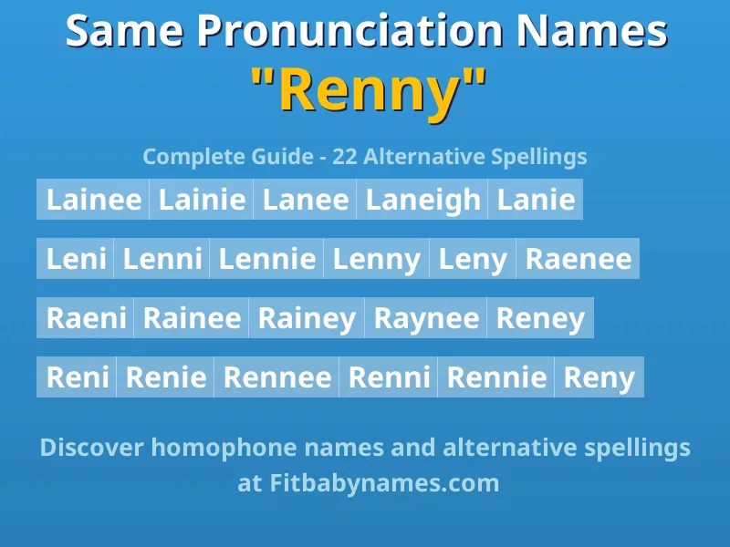 Infographic: Renny same pronunciation names, similar names, and homophone names