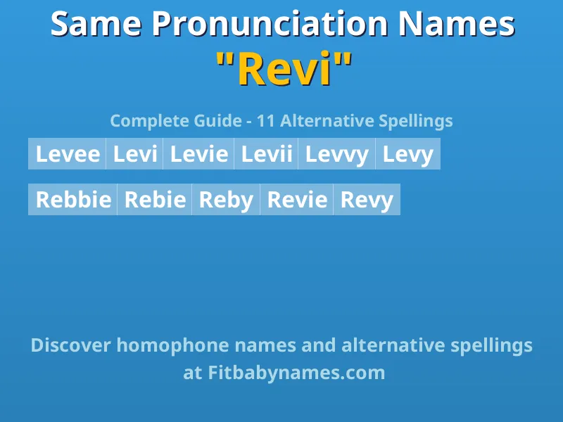 Infographic: Revi same pronunciation names, similar names, and homophone names