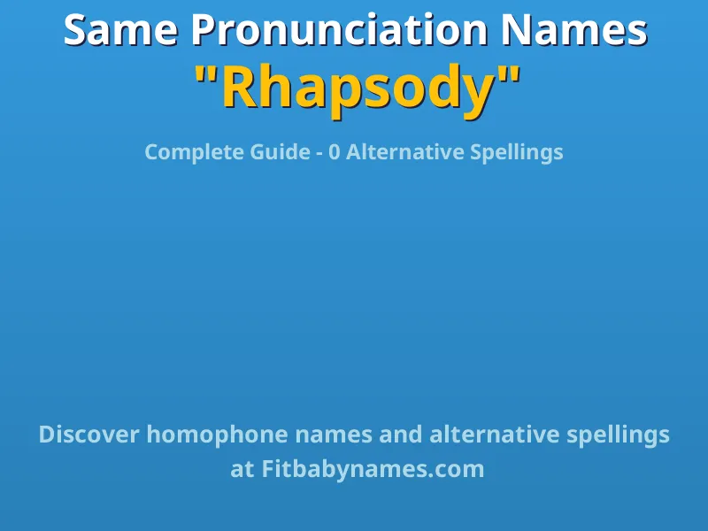 Infographic: Rhapsody same pronunciation names, similar names, and homophone names