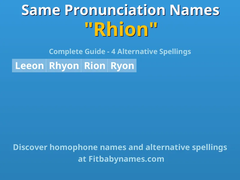 Infographic: Rhion same pronunciation names, similar names, and homophone names