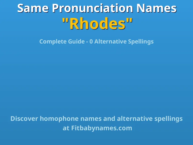 Infographic: Rhodes same pronunciation names, similar names, and homophone names