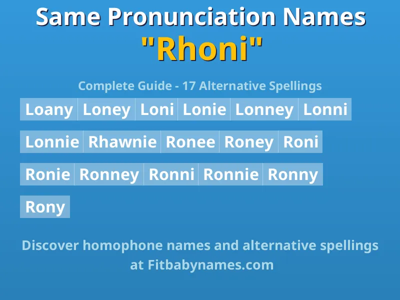 Infographic: Rhoni same pronunciation names, similar names, and homophone names