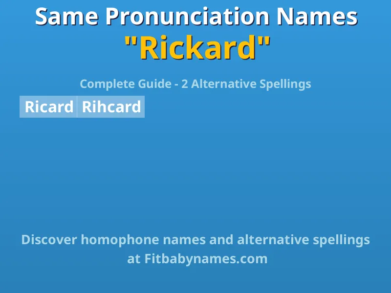 Infographic: Rickard same pronunciation names, similar names, and homophone names