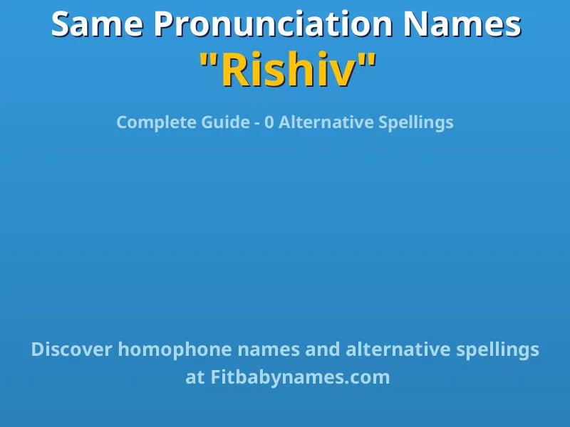 Infographic: Rishiv same pronunciation names, similar names, and homophone names