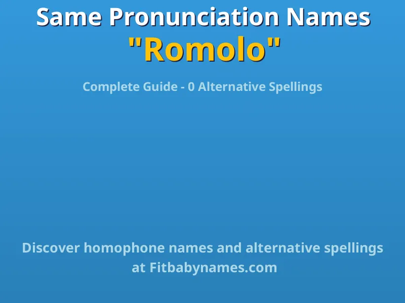 Infographic: Romolo same pronunciation names, similar names, and homophone names