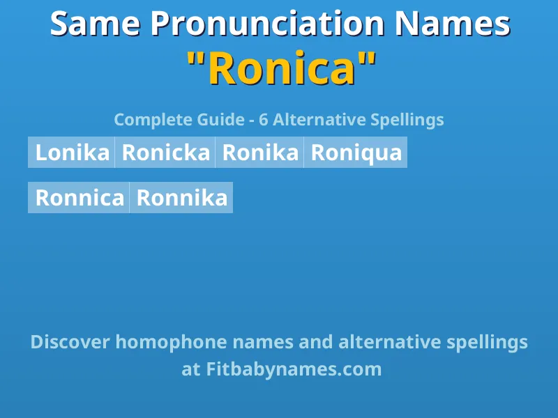 Infographic: Ronica same pronunciation names, similar names, and homophone names