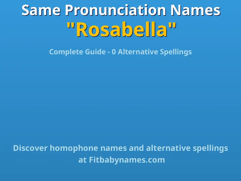 Infographic: Rosabella same pronunciation names, similar names, and homophone names
