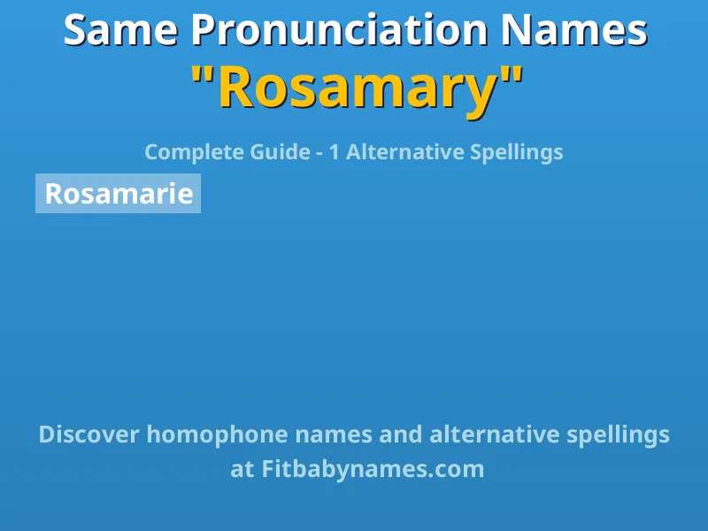 Infographic: Rosamary same pronunciation names, similar names, and homophone names