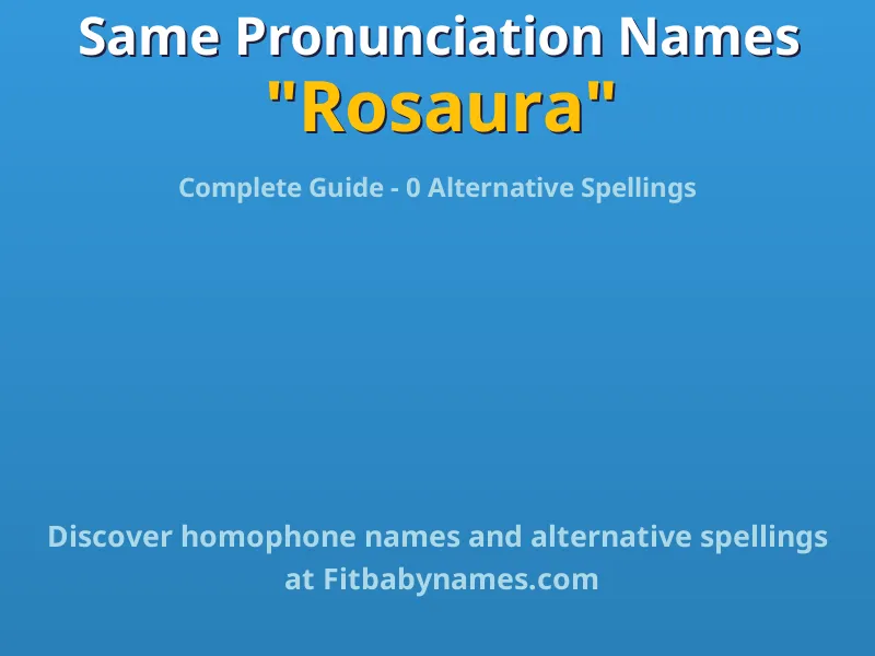 Infographic: Rosaura same pronunciation names, similar names, and homophone names