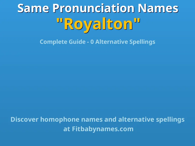 Infographic: Royalton same pronunciation names, similar names, and homophone names