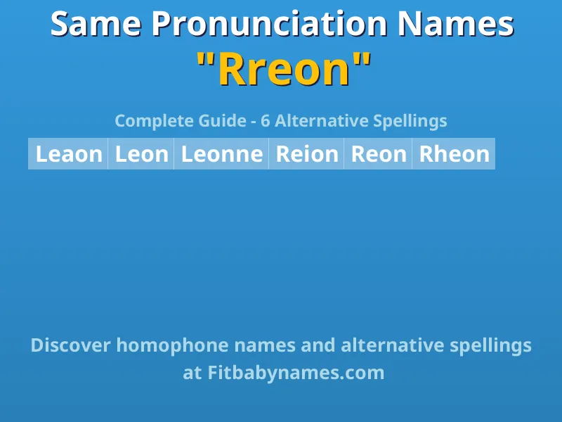 Infographic: Rreon same pronunciation names, similar names, and homophone names
