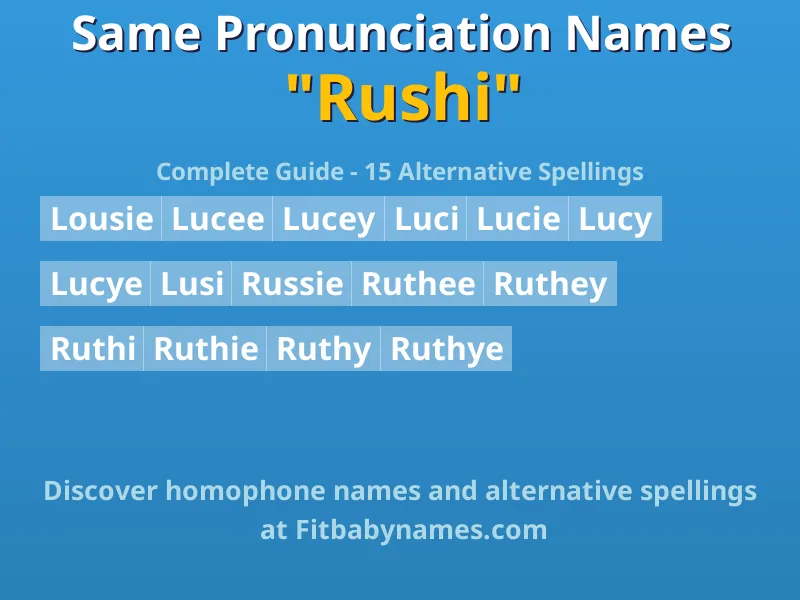 Infographic: Rushi same pronunciation names, similar names, and homophone names
