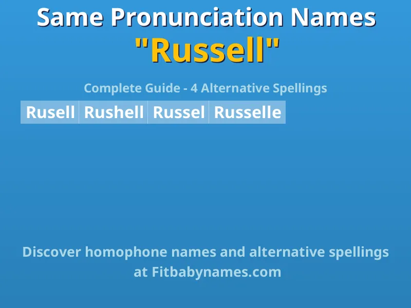 Infographic: Russell same pronunciation names, similar names, and homophone names